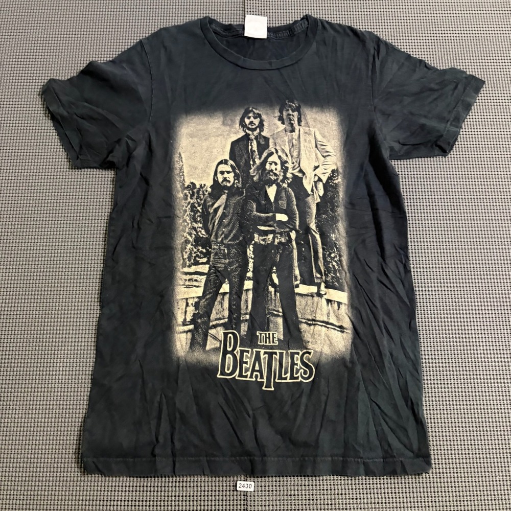 The Beatles Apple Corps Graphic T-Shirt Black Band Portrait Estimated Small
